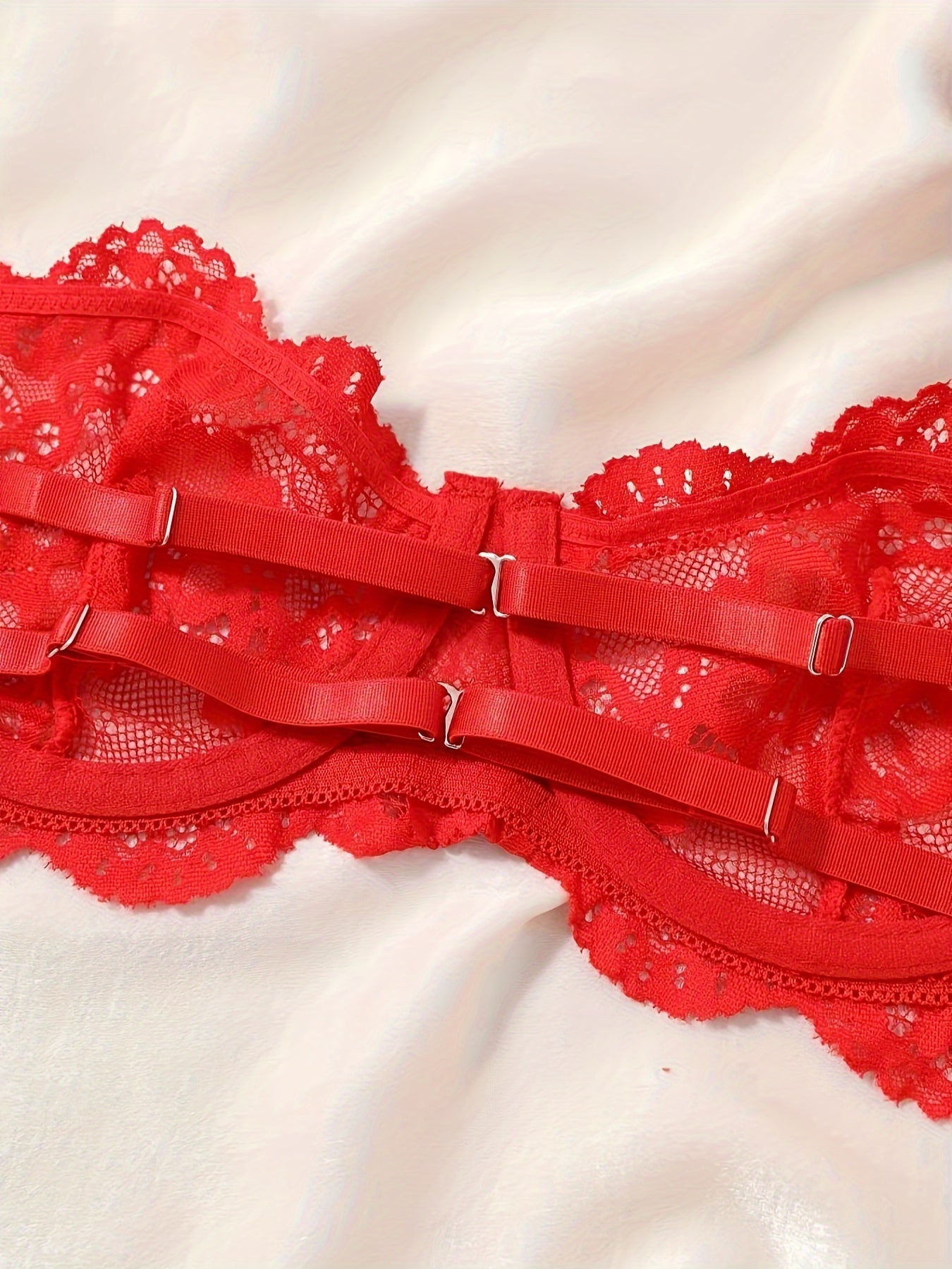 Sheer Lace Lingerie Set with Floral Print and Breathable Mesh