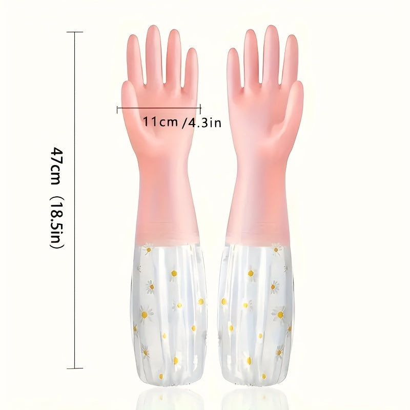 Waterproof Cleaning Gloves Non-Slip PVC Long Sleeve Household Chores