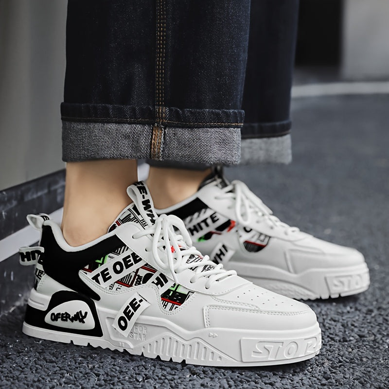 Мужские повседневные кроссовки на шнуровке с платформой, противоскользящие, удобные, всесезонные