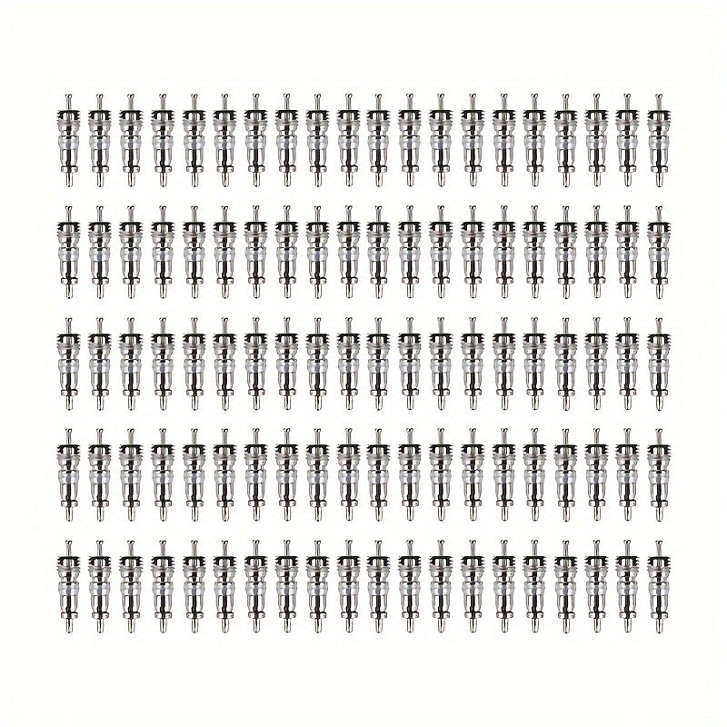 Pack of 100 Schrader Valve Cores for Automotive A/C Bike Tires HVAC