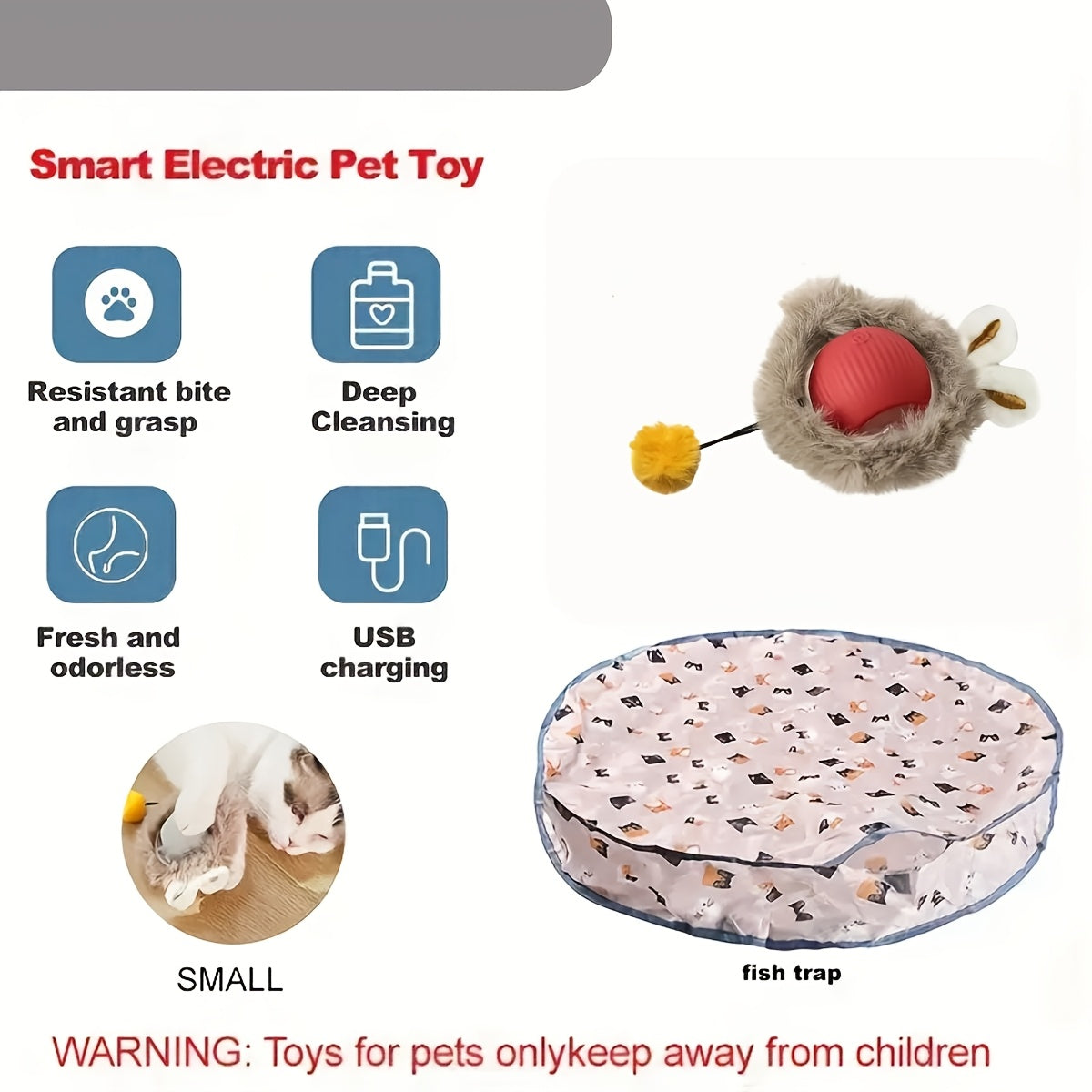 Cat Toy Silicone USB Rechargeable Rolling Balls Cartoon Design for Exercise and Fun