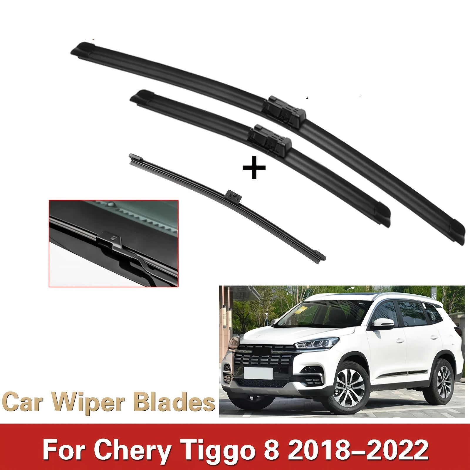 Universal Windshield Wiper Blades - Durable Rubber, Easy Install, Set of 3