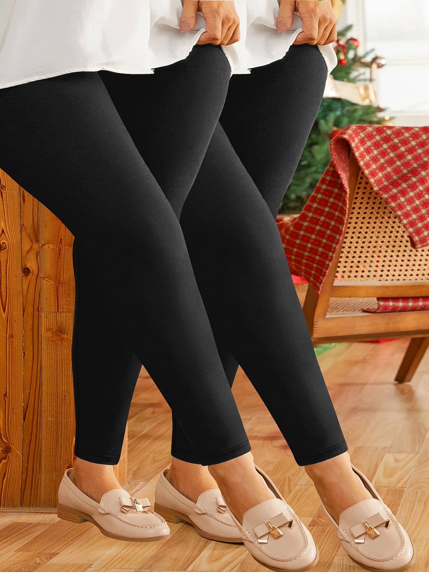 Plus Size Leopard Print Skinny Leggings High Waist Cropped Pants