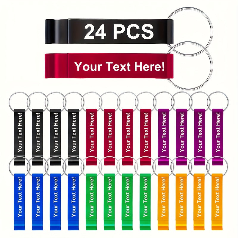 Customizable Metal Bottle Opener Keychains 24-Pack with Engraving Durable Lightweight Gifts