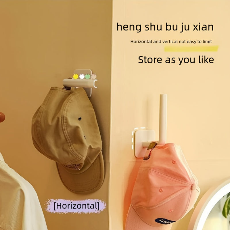 Organizador de sombreros de pared con diseño que ahorra espacio, sin necesidad de taladrar para almacenamiento en armario