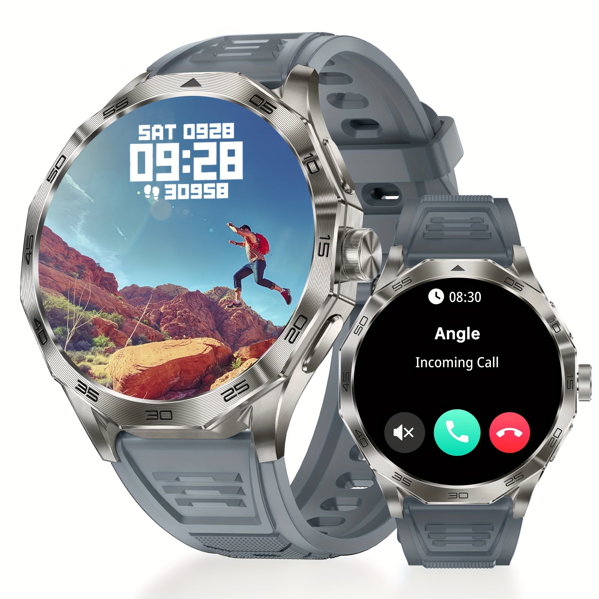 Zinc Alloy Smart Watch 4.7cm Screen 100+ Sports Modes AI Voice Control Wireless Rechargeable Battery