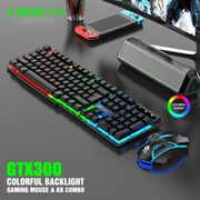 LED Backlit Gaming Keyboard and Mouse Set with 104 Keys