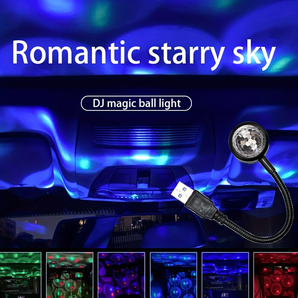 Universal Car LED Music Projector RGB Atmosphere Lamp Voice Control