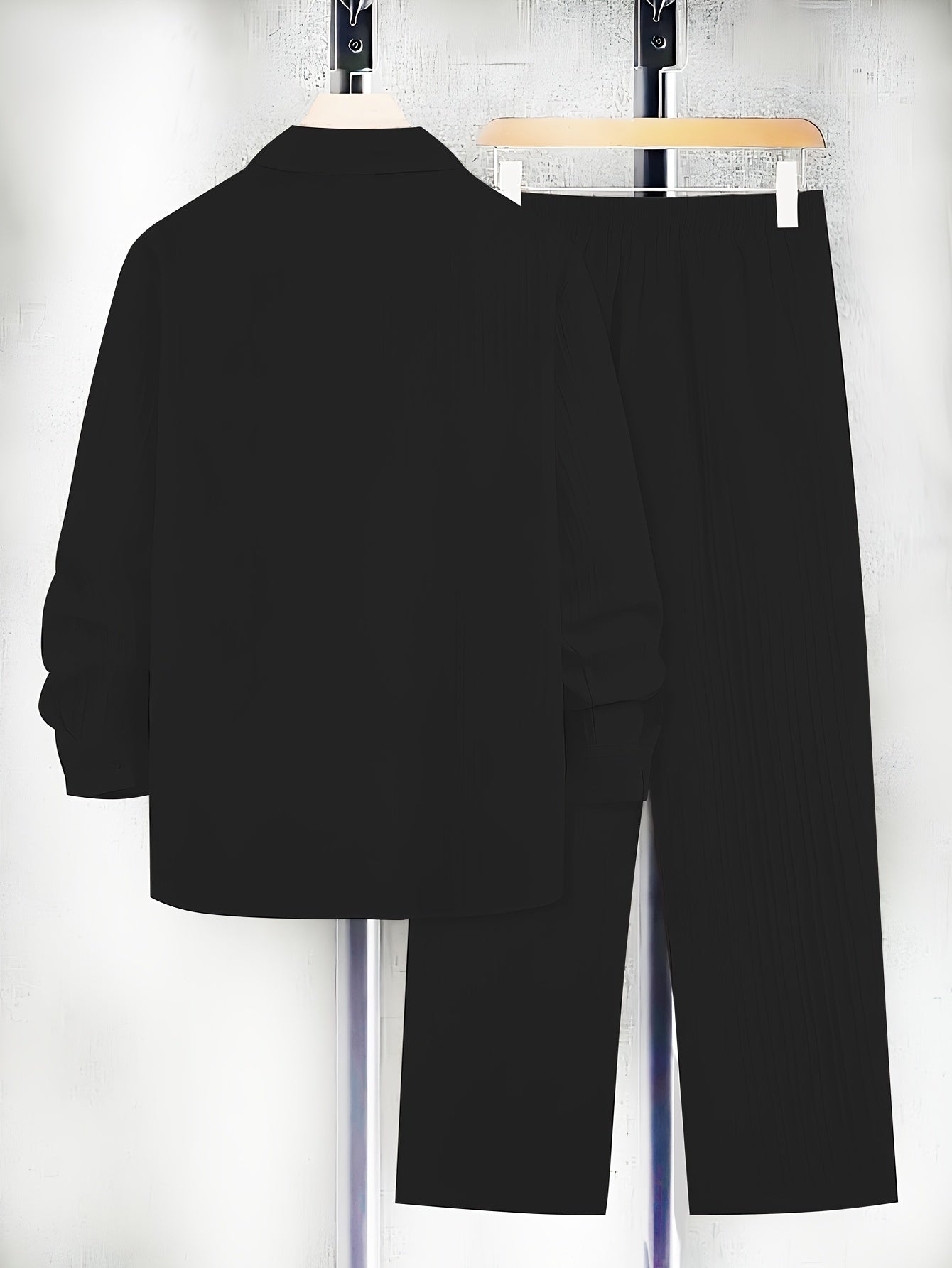 Conjunto de pijama de rayas 3D para hombre, pantalones de manga larga y ropa de descanso