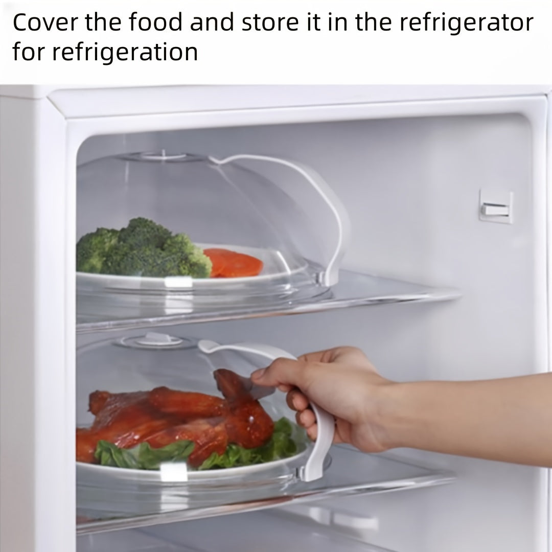 Durable Transparent PP Microwave Splash Cover with Handle Heat-Resistant Reusable Food Cover