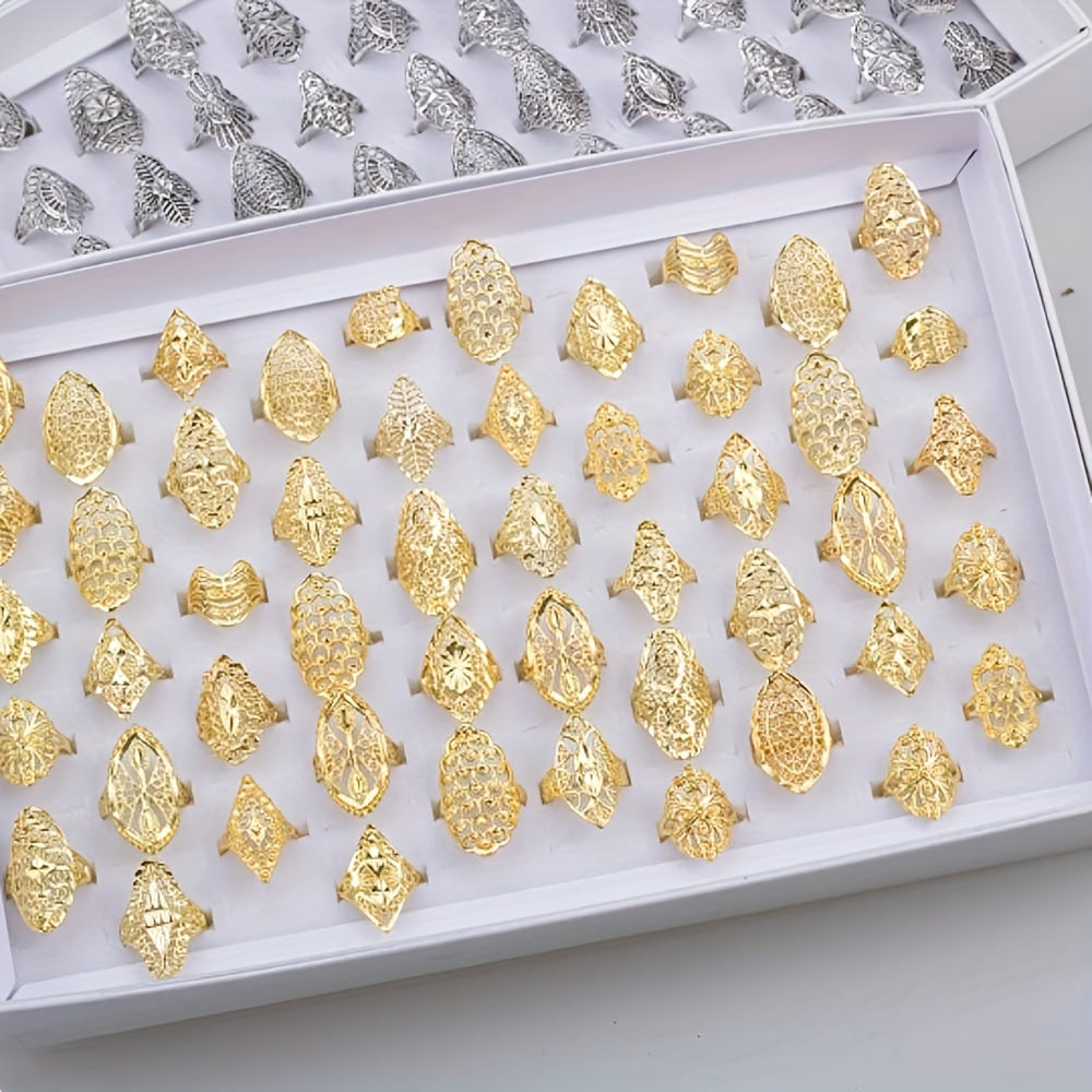 Ayollarning kundalik ziyofatlari, zargarlik bezaklari va sovg'a berish uchun mo'ljallangan 20 ta nafis vintage bo'sh gullar halqalari to'plami.