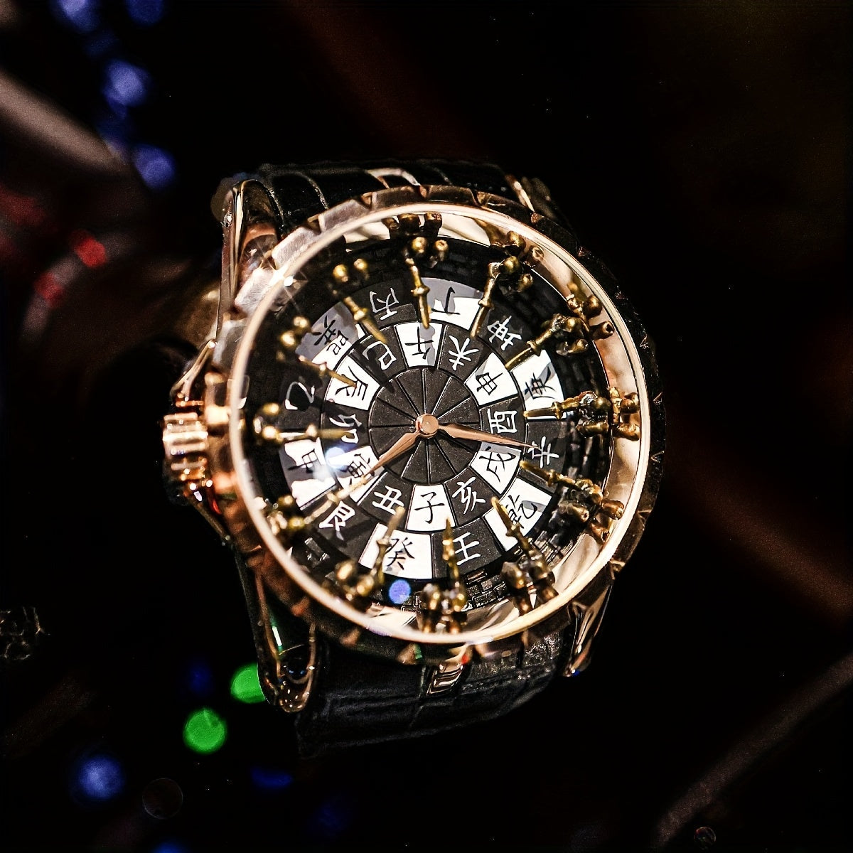 Erkaklar uchun zamonaviy vintage qora sun'iy charm belbog'i, kvarts soat bilan, tasodifiy talabalar uchun ideal.