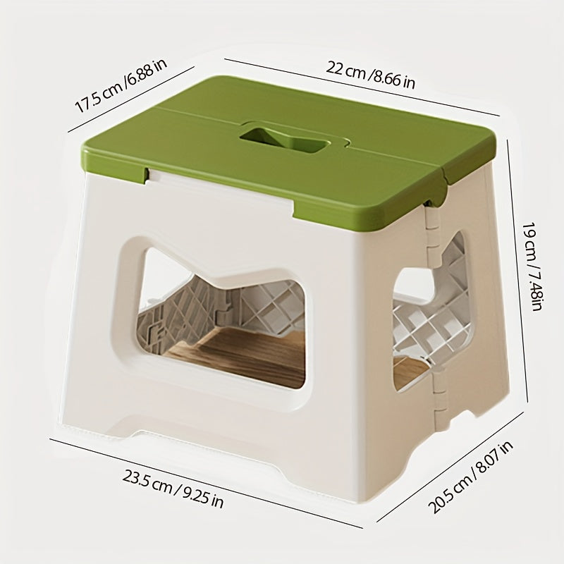 Taburete de plástico plegable, cuadrado, compacto, para cocina, baño y camping