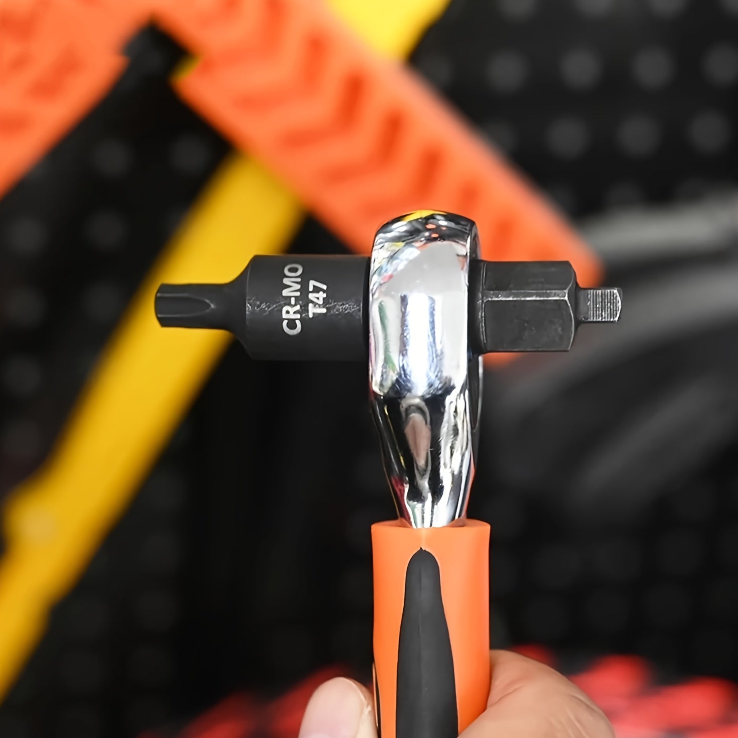 Universal 3-in-1 kalit tutqichi 1/4 3/8 1/2 dyuym, teskari o‘qiladigan po‘lat