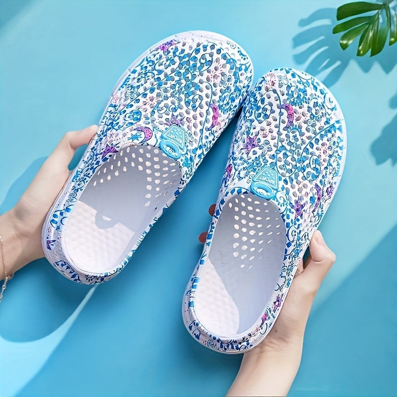 Unisex Floral EVA Sandals Breathable Mesh Cushioned Casual All-Season