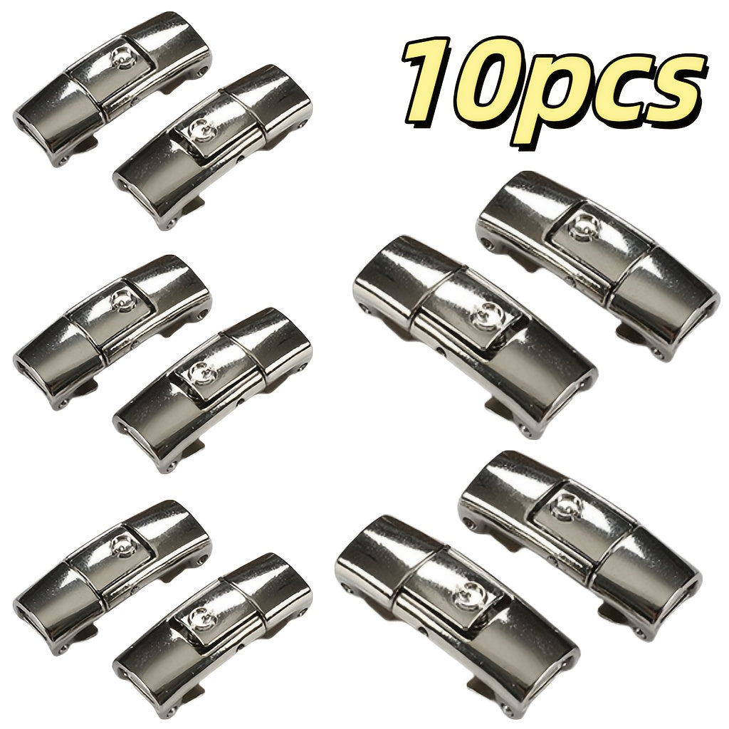 Unisex No-Tie Shoe Clips with Snap Lock for Easy Adjustment, 10 Pack