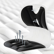 Ergonomic Lumbar Support Pillow Washable Nylon Cover Black Grey Non-Electric Seat Pad