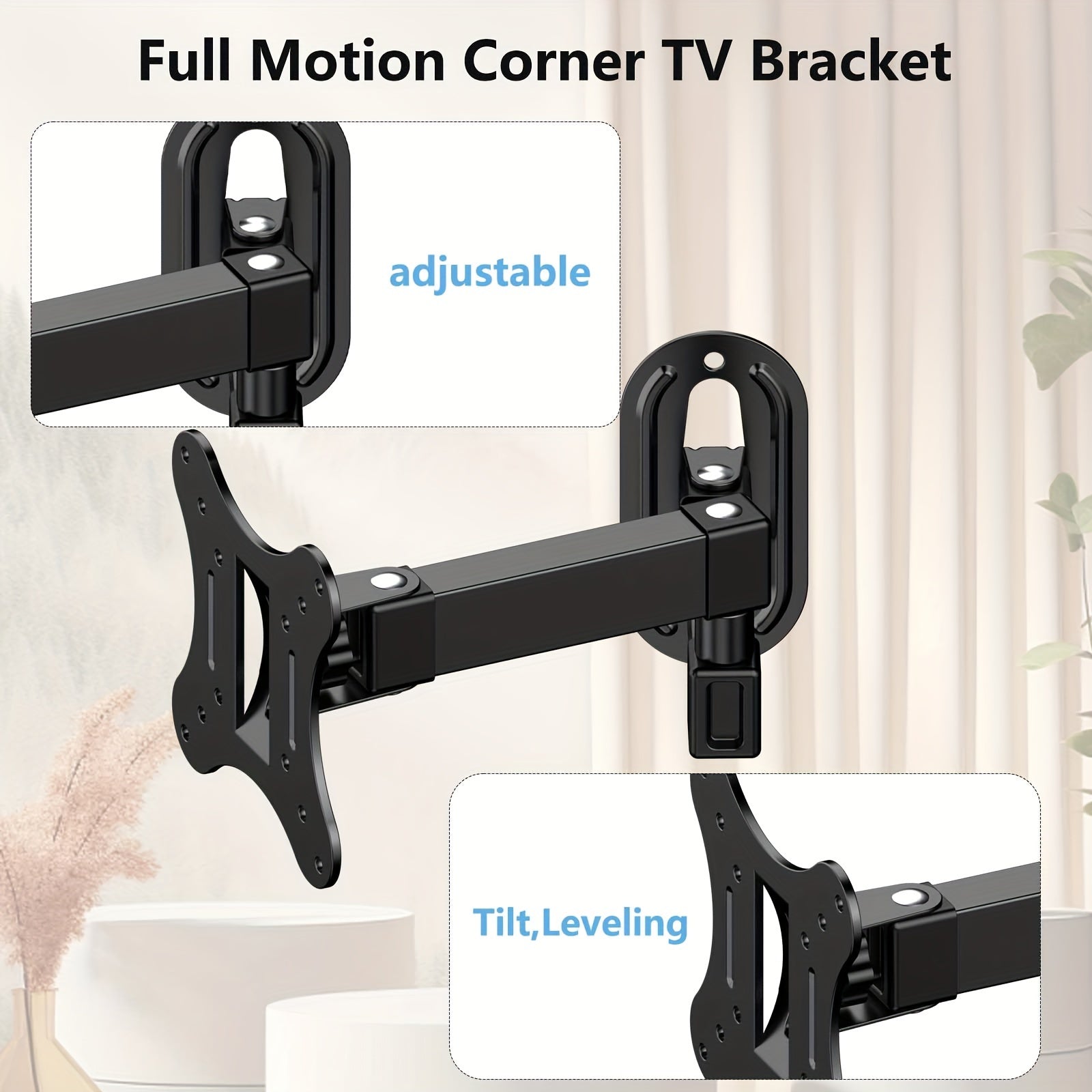 Full Motion TV Wall Mount Bracket for 14-27 Inch Screens VESA 75x75mm to 100x100mm