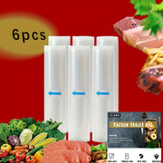 6-Pack Vacuum Sealer Bags, Plastic, Cut-to-Size, Transparent for Kitchen and Restaurant