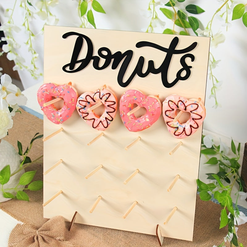 Rustic Wood Donut Holder for Weddings and Parties, Candy Buffet Display