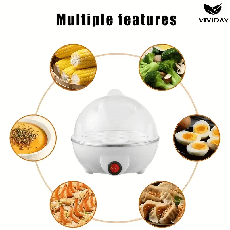 Avtomatik tuxum pishirgich, avtomatik o‘chirish bilan, oziq-ovqat uchun xavfsiz zanglamaydigan po‘lat, PP, 110V-130V, AQSh plagi