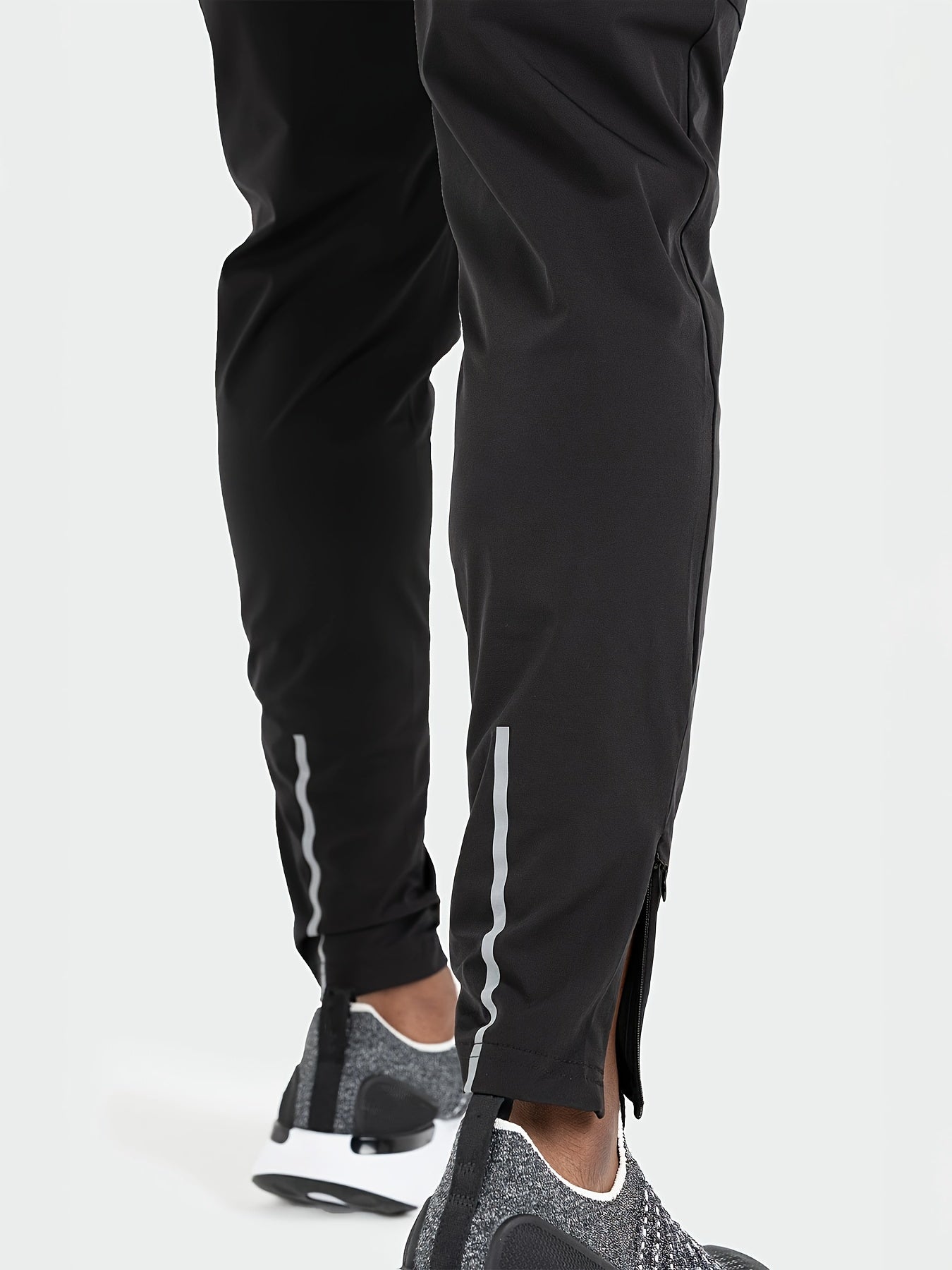 Men's Athletic Joggers with Drawstring Waist Polyester Elastane Regular Fit for Running Training Hiking