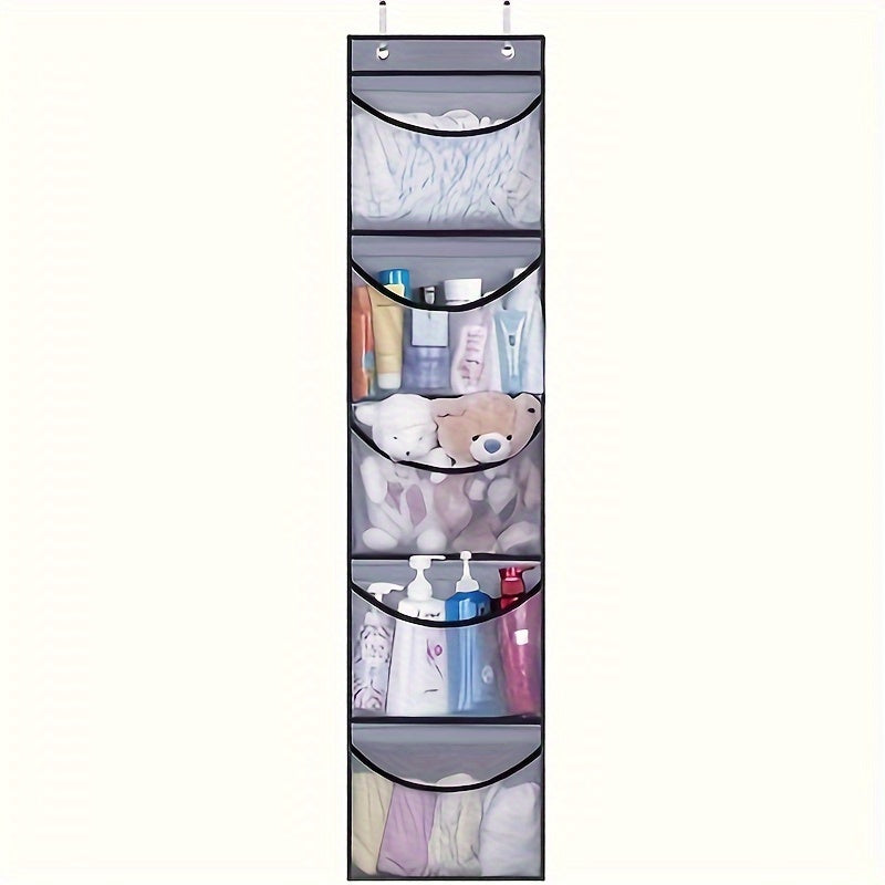 Large Underwear Organizer with 5 Grid Pockets Hanging Storage Bag