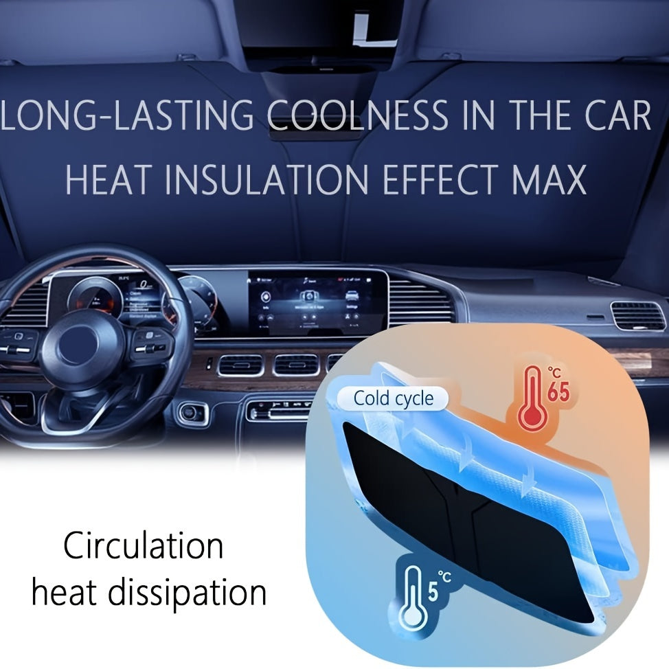 Универсальный солнцезащитный козырек для автомобиля из титана с UV-защитой, серебристый 240T, сохраняет прохладу в салоне