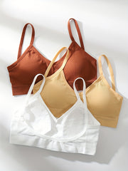 Women's Ribbed Wireless Bra Comfortable Stretch Lingerie for Women