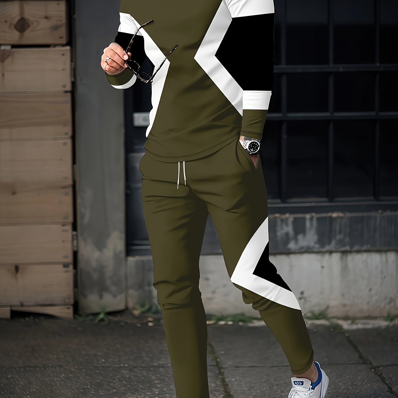 Men's 3D Animal Print Sweatshirt and Sweatpants Set Polyester Casual Autumn Winter