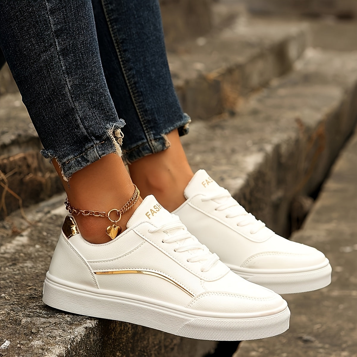 Women White Casual Sports Shoes for Travel and All Seasons