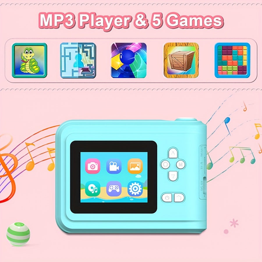 USB-Powered Instant Photo Printer with Rechargeable Battery and 2 Paper Rolls