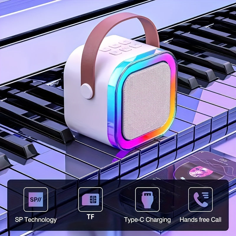 Portativ simsiz karaoke dinamik va mikrofon to'plami, qayta zaryadlanadigan va rang-barang kattalar tug'ilgan kuni partiyalari uchun. Uy karaoke tizimlari uchun ideal, zamonaviy mikrofon uslubi va Type-C bilan.