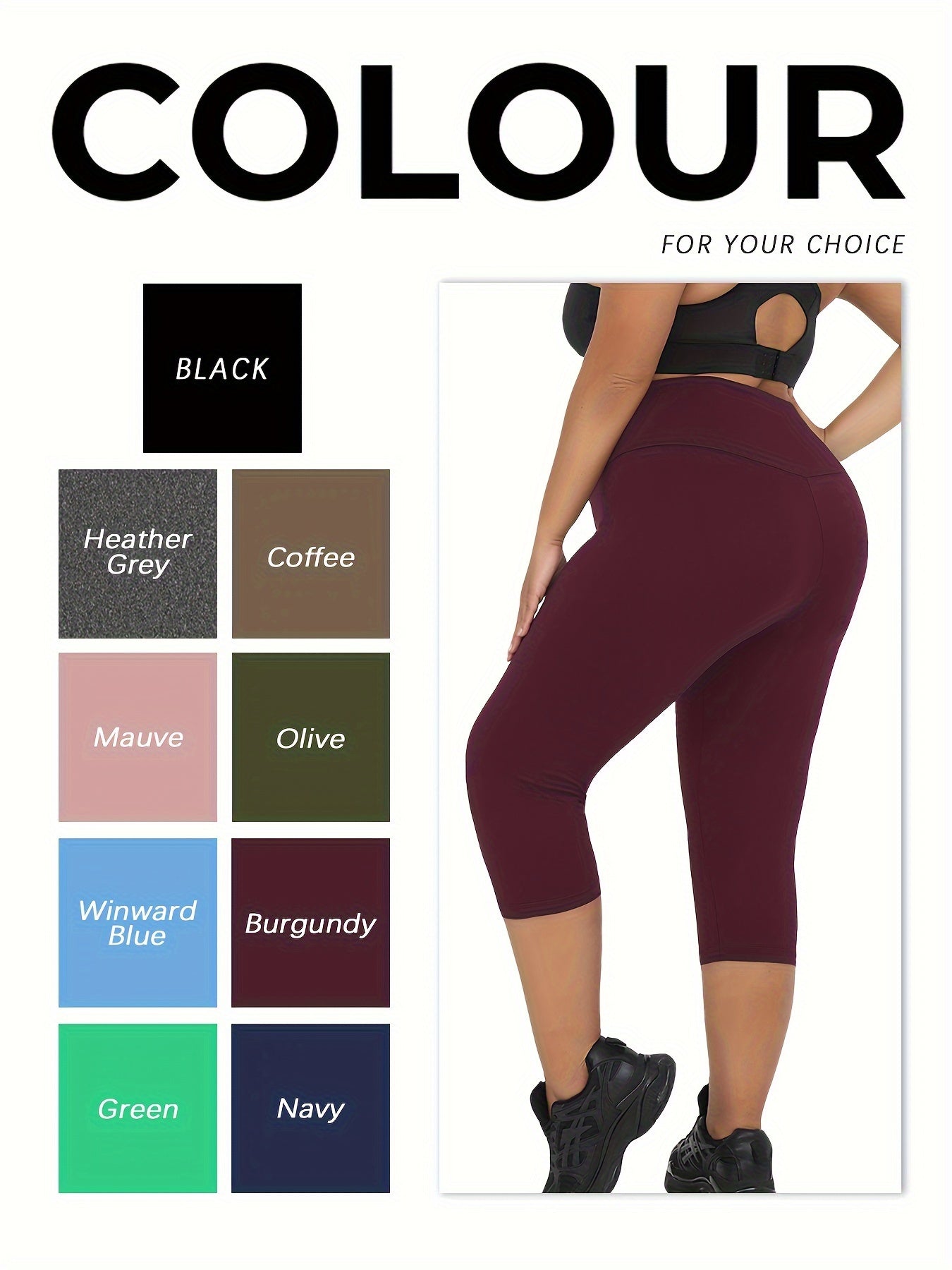 Women's Plus Size High Waist Soft Stretch Biker Yoga Leggings