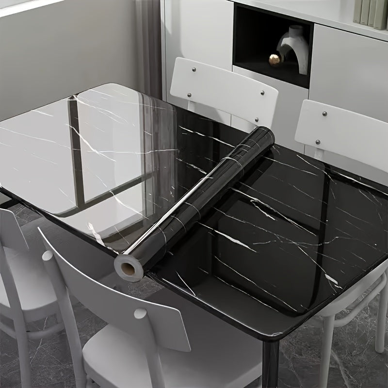 Marble Self-Adhesive Wallpaper Roll for Kitchen Countertop and Bathroom Vanity Waterproof Oil-Proof Easy DIY Decal