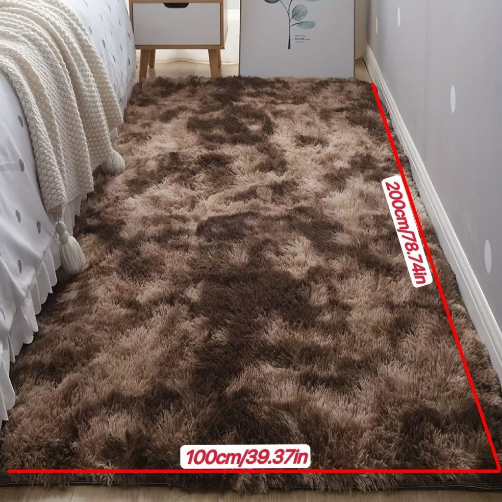 Uy xona va yotoqxona uchun Tie-Dye Fluffy gilam, qulay uy bezaklari