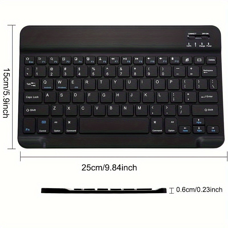 Wireless Ultra-Thin Rechargeable Keyboard for iPad, Android, Windows 25.4cm