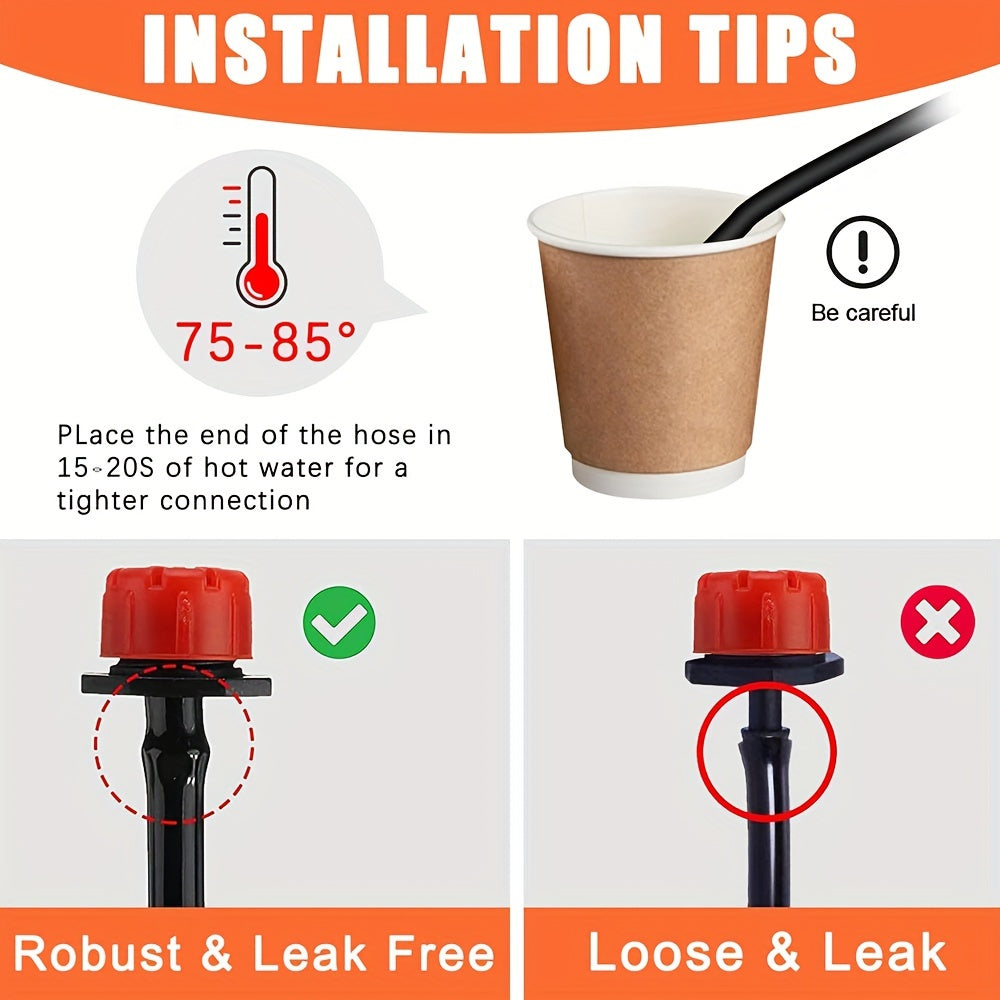 50M Plastic Drip Irrigation System Kit for Garden Lawn Patio Greenhouse Water Saving