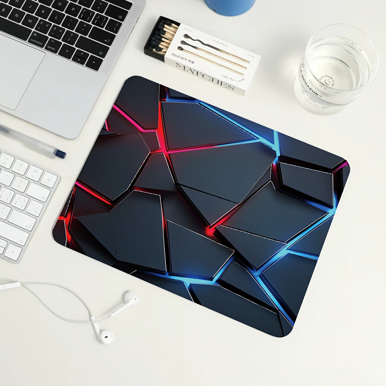 90x40cm Rectangle Gaming Mouse Pad with Red and Blue Gradient Non-Slip Rubber Base