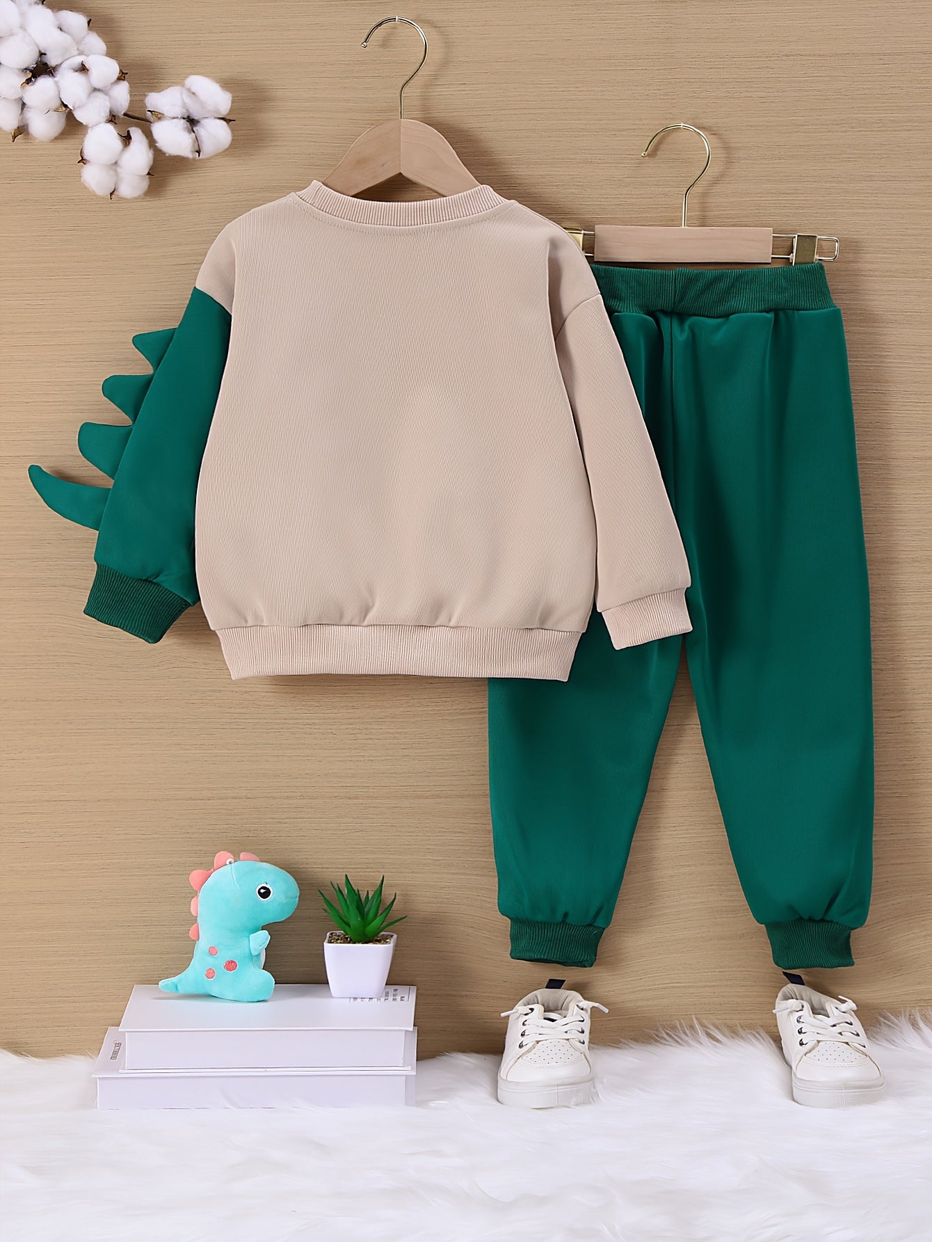 Kids Sweatshirt Set Long Sleeve Crew Neck Knit Fabric Fall Winter Breathable Warm Casual
