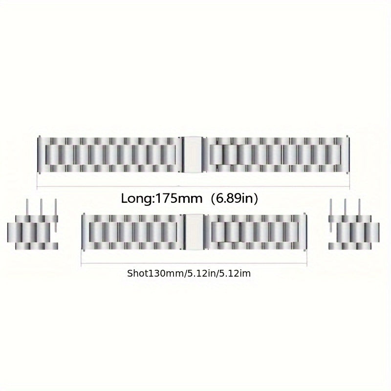 Stainless Steel Watch Band 16mm-24mm for Smartwatches and Traditional Watches Not Water Resistant