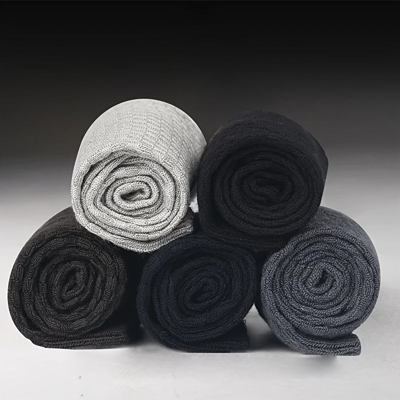 Men's Bamboo Fiber Crew Socks 10 Pack Breathable Comfortable Casual Business