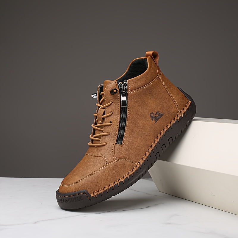 Women's Light Blue Casual Ankle Boots with Zipper and Non-Slip Sole