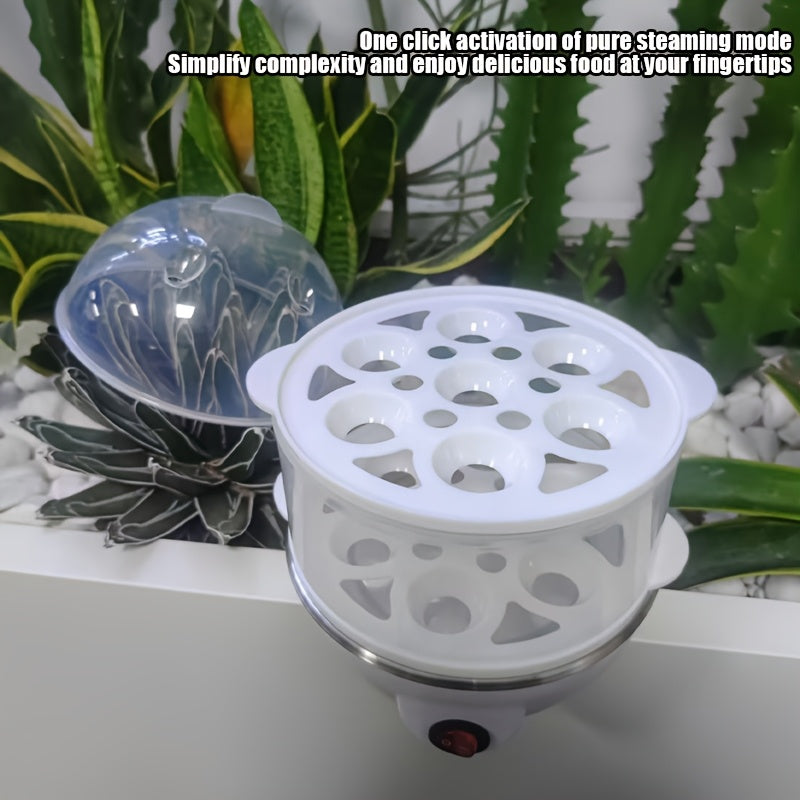 1 dona Evropa Standartlari Double-Layer Avtomatik Tuxum Pishirgich, Taymer va Avtomatik O'chirish bilan, Uyda Oziq-ovqatli Nonushta uchun. PP Materialdan tayyorlangan, Batareyalar kerak emas.