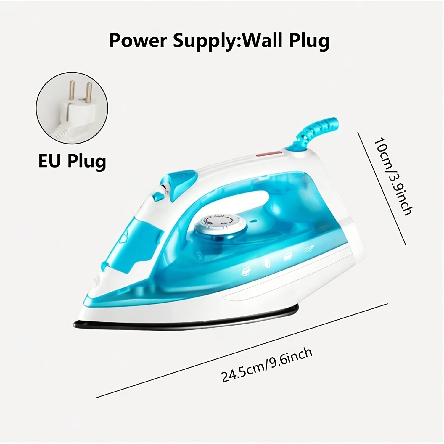 Sayohat uchun portativ kiyimlar bug'lovchi, oq va ko'k, kompakt temir qilish mashinasi