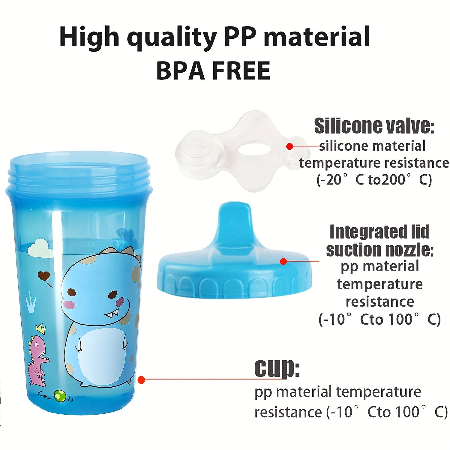 Kids' Spill-Proof Water Bottle with Duckbill Design 300ml Drop and Bite Resistant