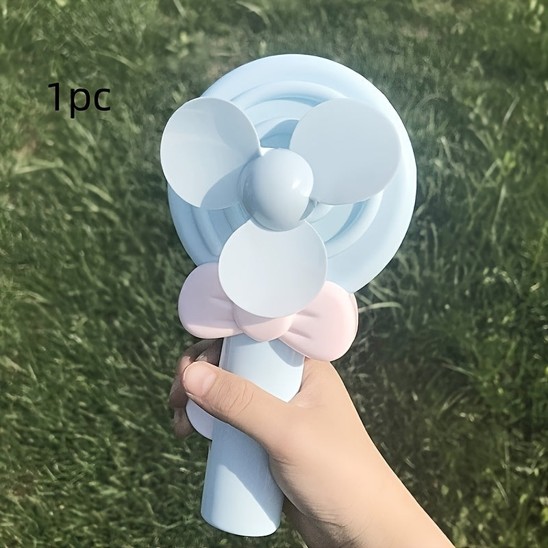 Yozgi sovutish uchun batareyasiz, portativ lollipop shaklidagi qo‘l ventilyatori