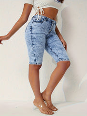 Ayollar uchun keng hajmli Tie Dye Bermuda shortlari, yuqori cho‘ziluvchan Rayon to‘qilgan mato