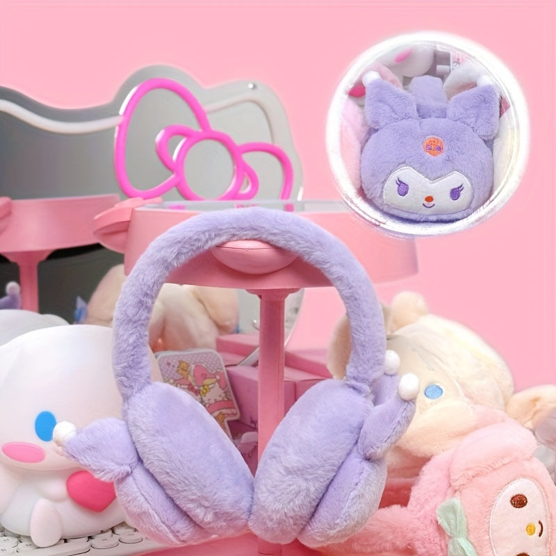 Pink White Purple Plush Earmuffs for Cold Weather Cozy Kawaii Winter Accessories
