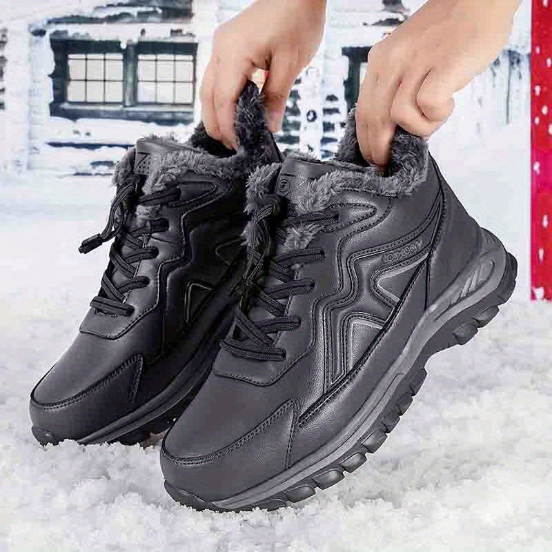 Women's Winter Slip-Resistant Sneakers with Arch Support Black Burgundy